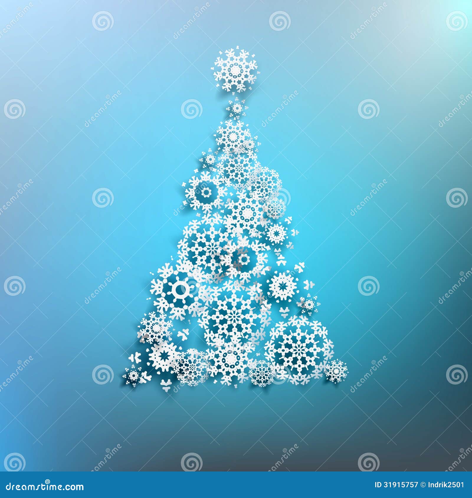 Paper Christmas Tree Made From Snowflakes. EPS 10 Royalty 