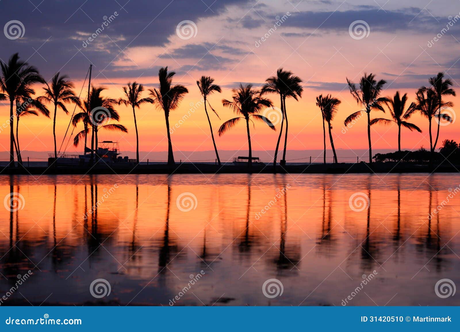 Sunrise On The Beach With Palm Trees