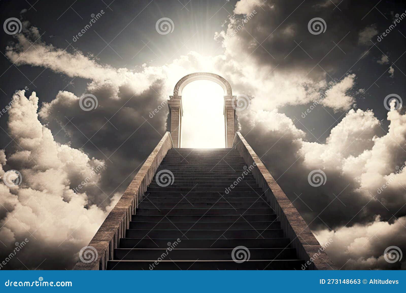 Way To God In Clouds Stairway To Heaven Royalty Free Stock Photo