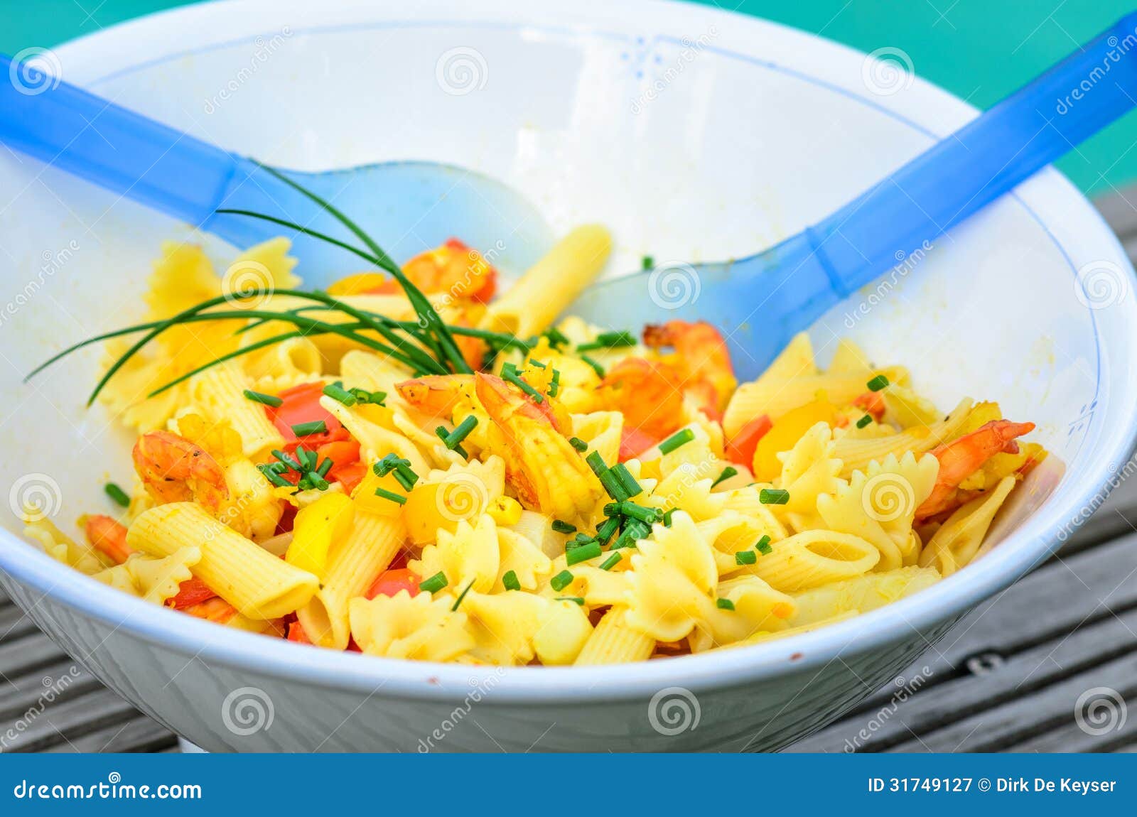 Royalty Free Stock Photography: Pasta salad with shrimps