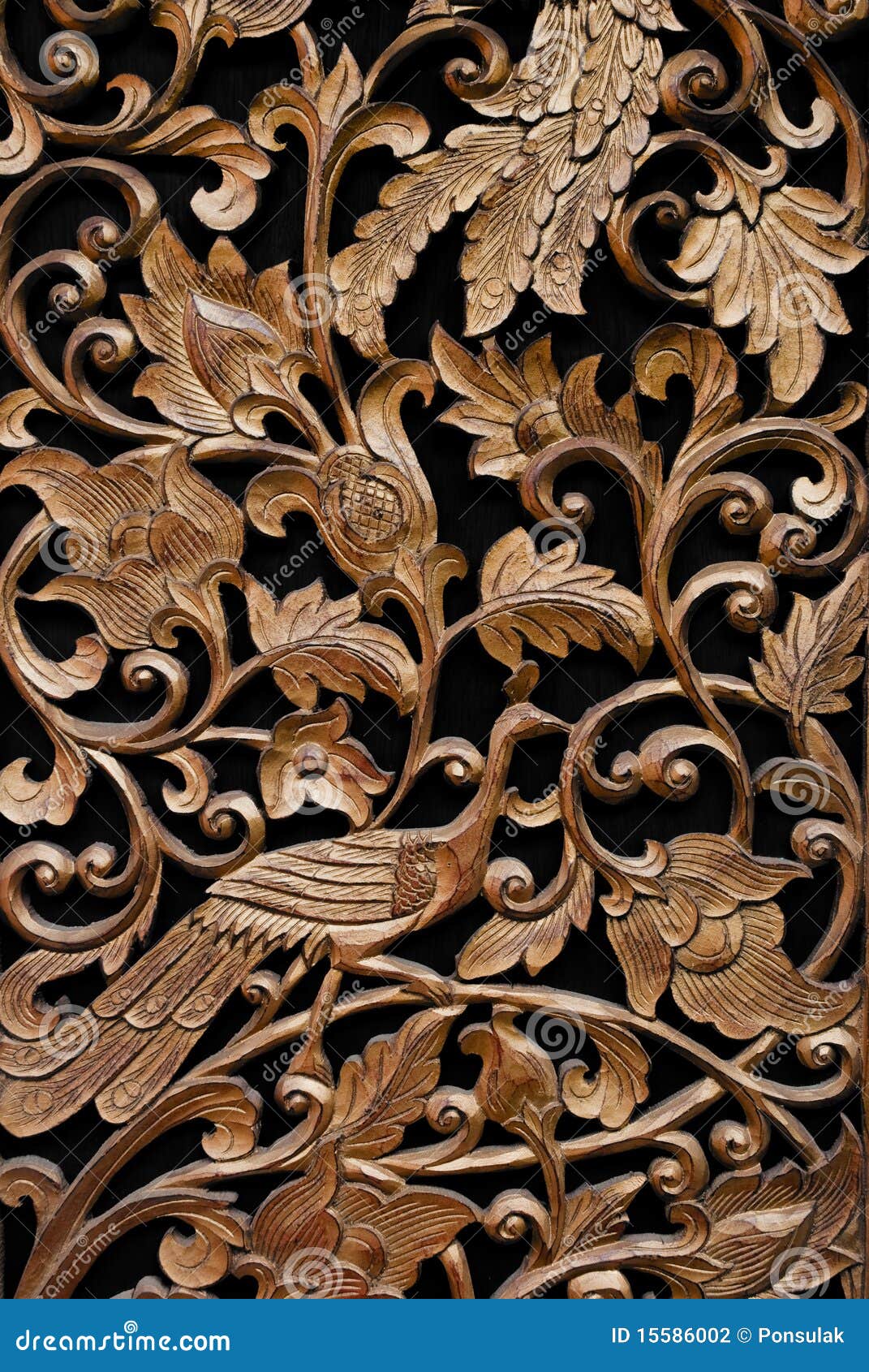 Wood Carving Rose Pattern