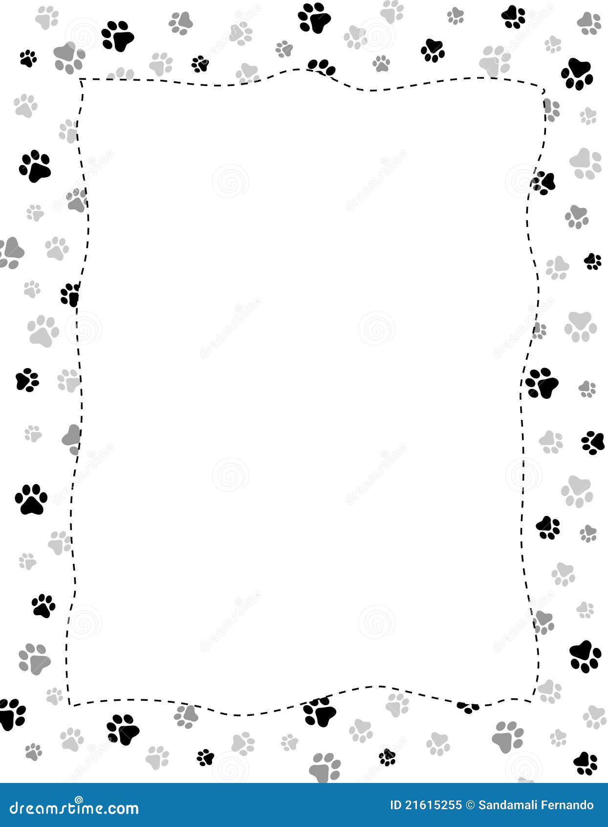 clip art borders dogs paw prints bones - photo #47