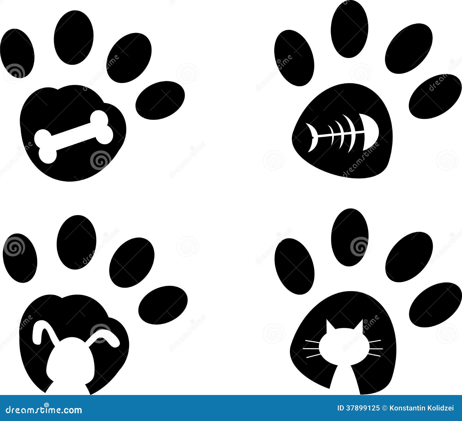 clipart- dog and cat paw prints - photo #40