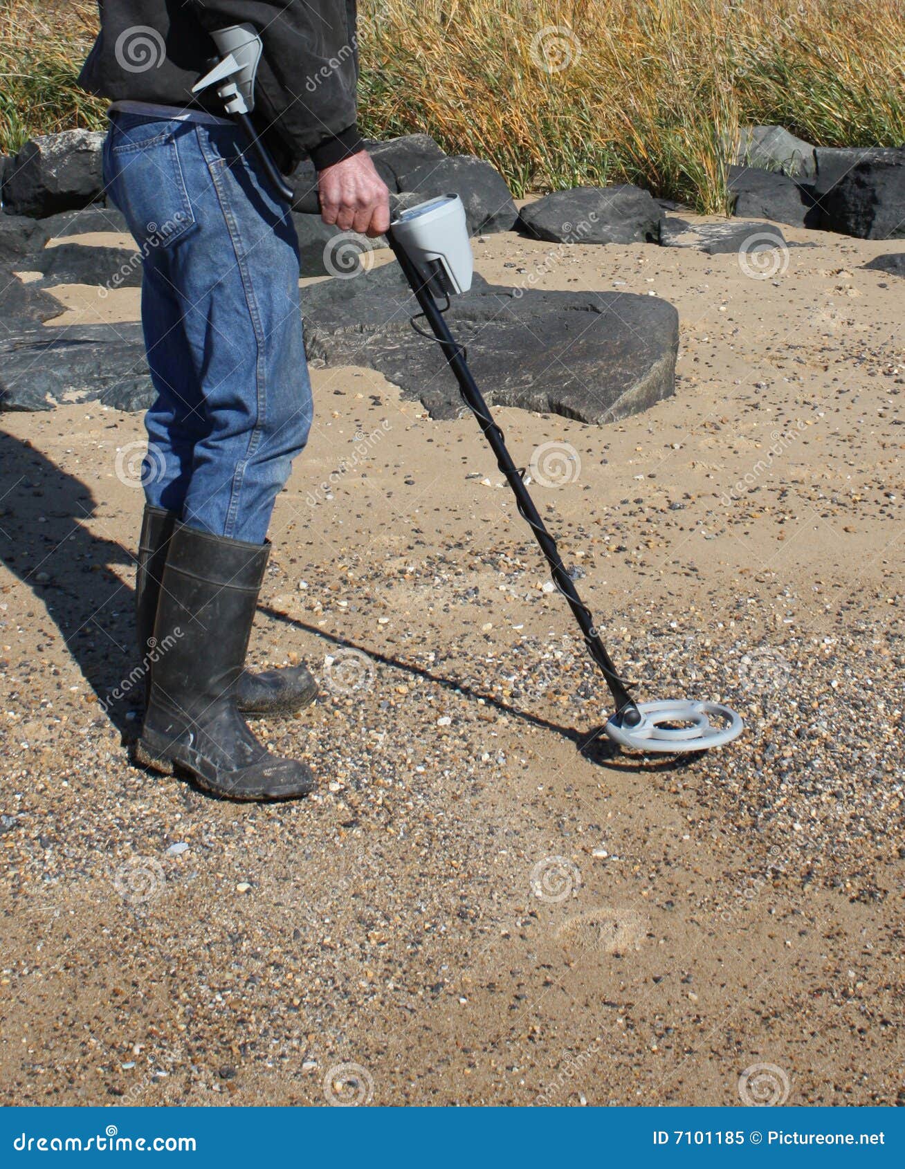 Person Using Metal Detector Royalty Free Stock Photo - Image: 7101185