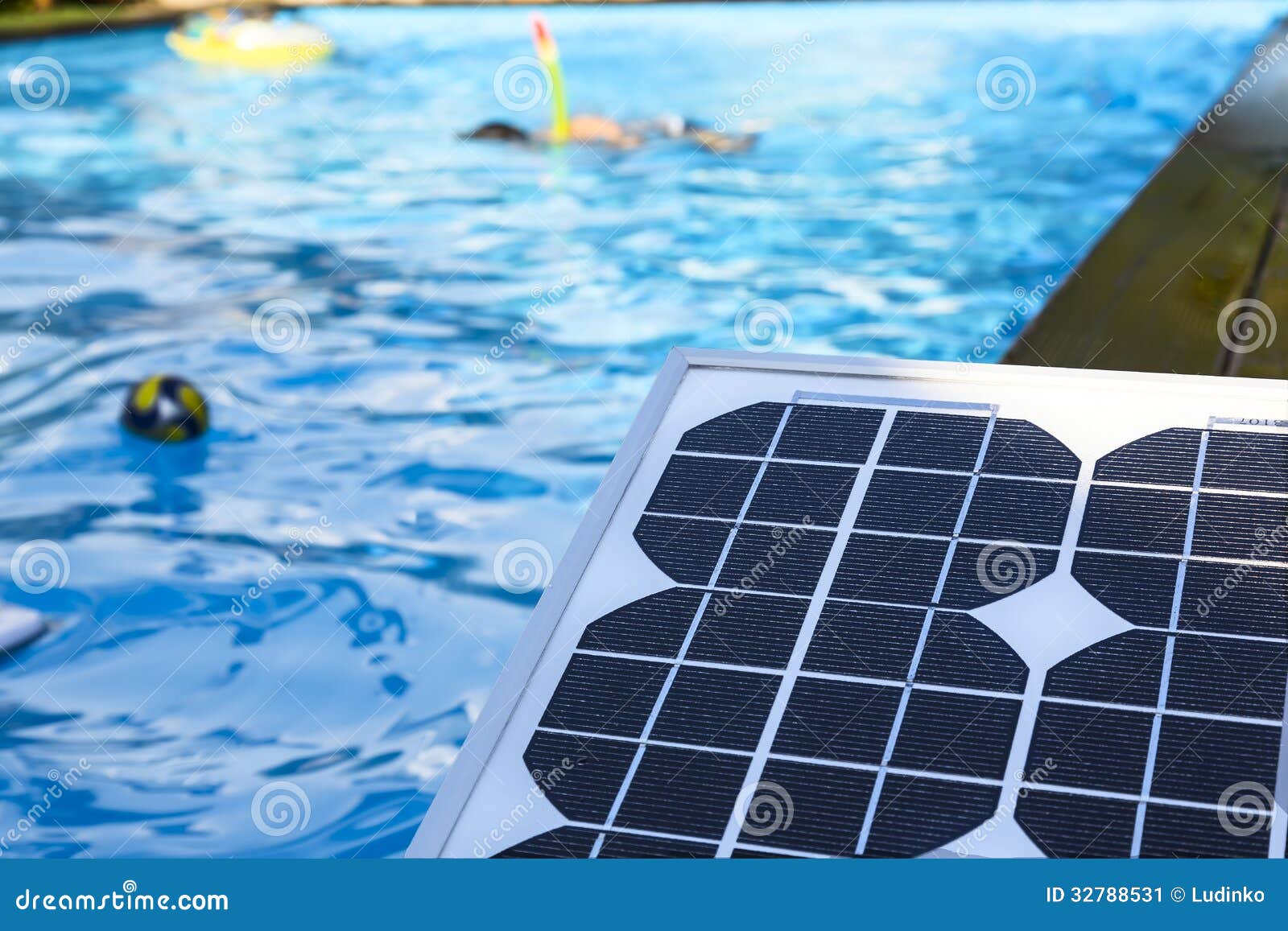 Photovoltaic Solar Panel For Heating Water Stock Image - Image 