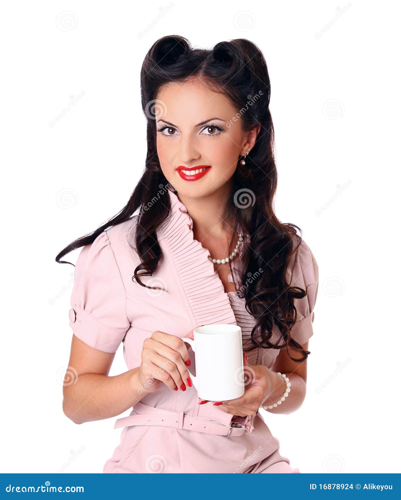 Pin Up Girl With Cup Of Coffee Stock Images Image 16878924
