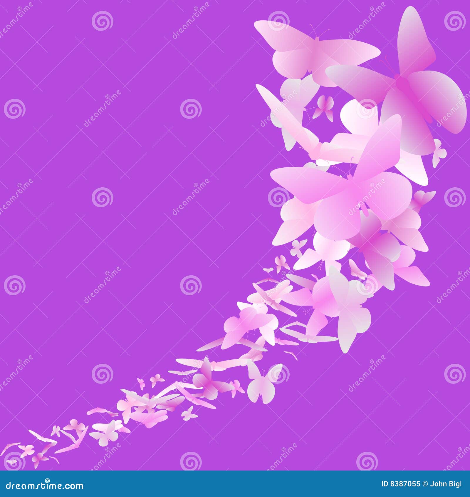 Pink And Purple Background With Butterflies