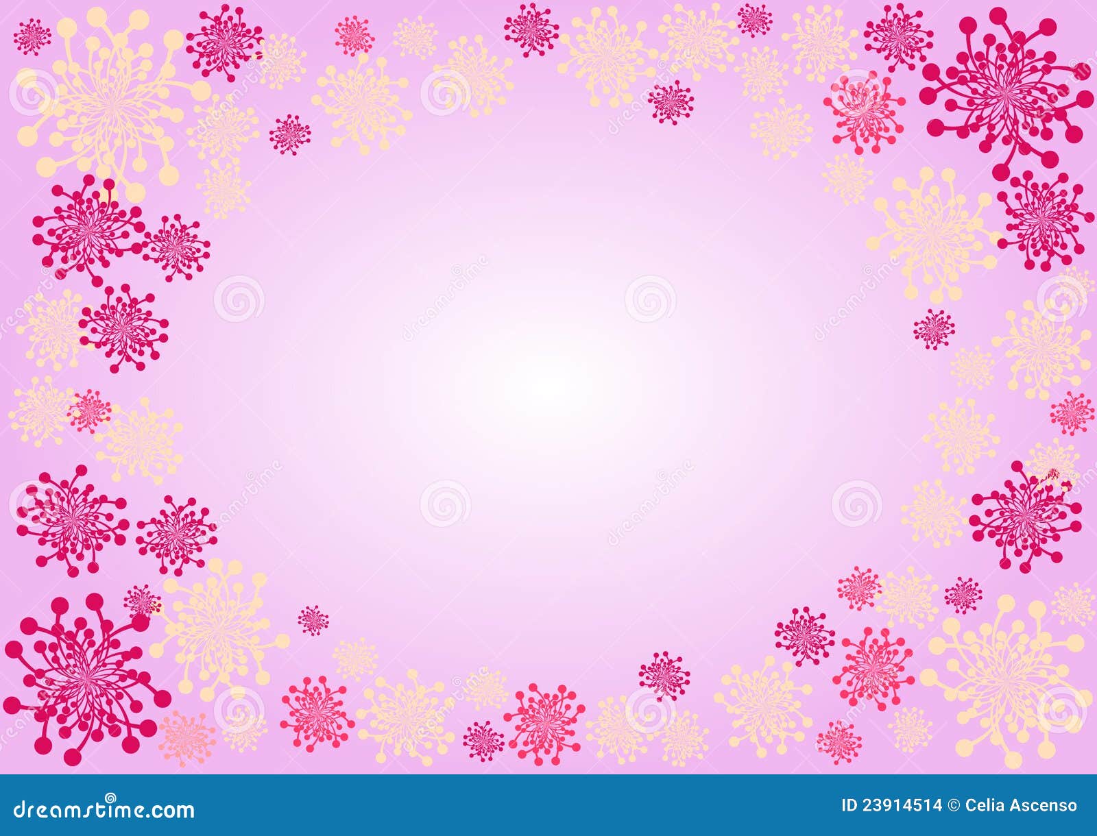 Pink Flowers Border Stock Images - Image: 23914514