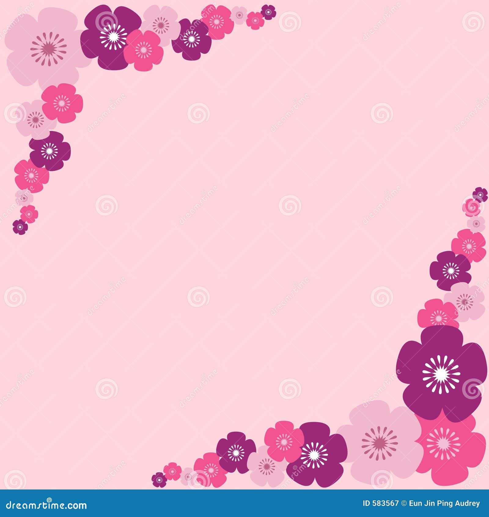 Pink Flower Border Clip Art