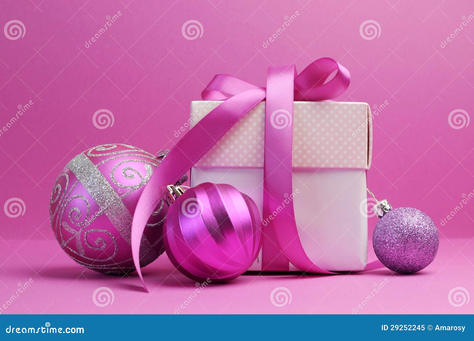 pink theme christmas gift and bauble decorations royalty pink theme christmas gift and bauble decorations royalty
