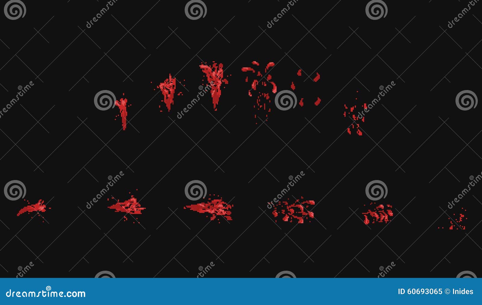 Pixel Art Vector Blood Splatter Animation. Stock Vector - Image: 60693065