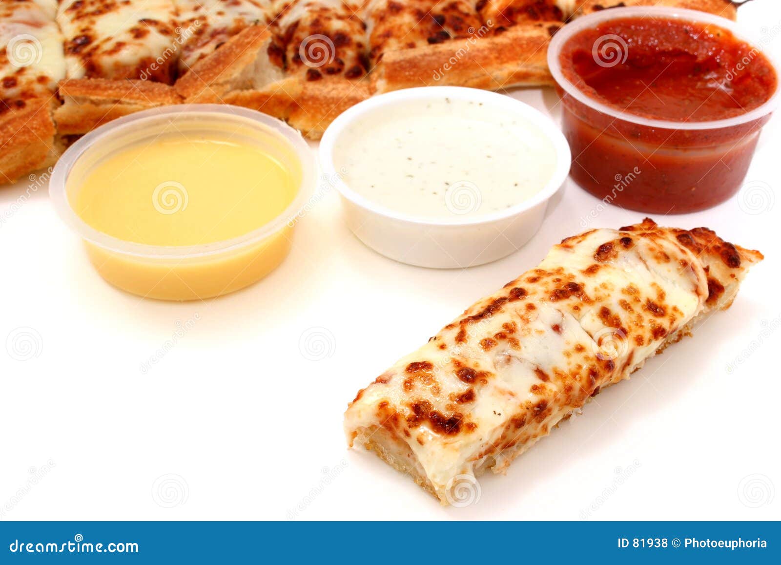 Pizza Sticks And Marinara Sauce, Garlic Sauce And Ranch Dressing