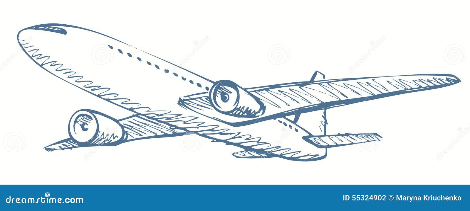 Plane. Vector Drawing Stock Vector - Image: 55324902
