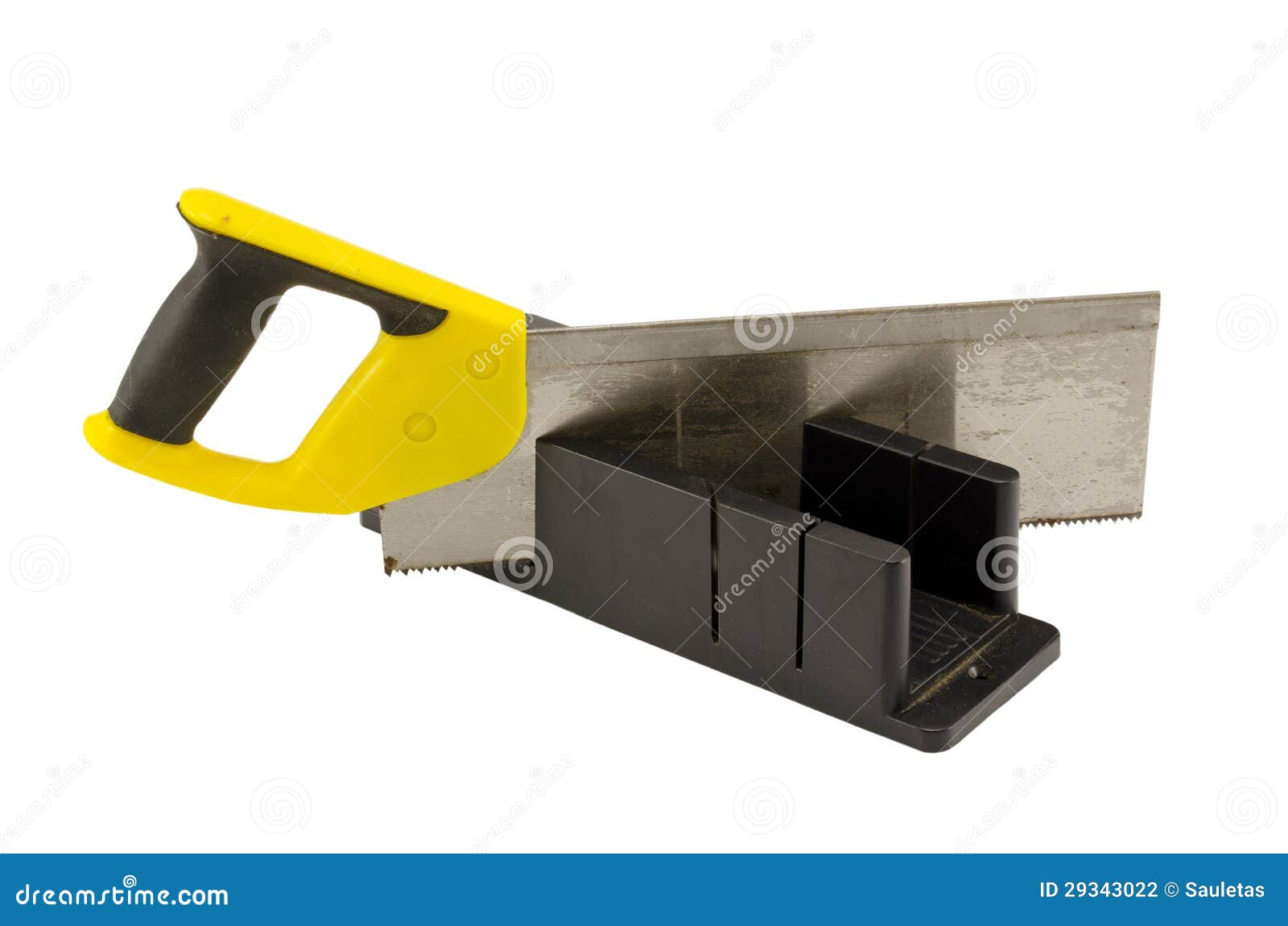 Plastic Saw Angle Cut Miter Box Tool On White Stock Photography 