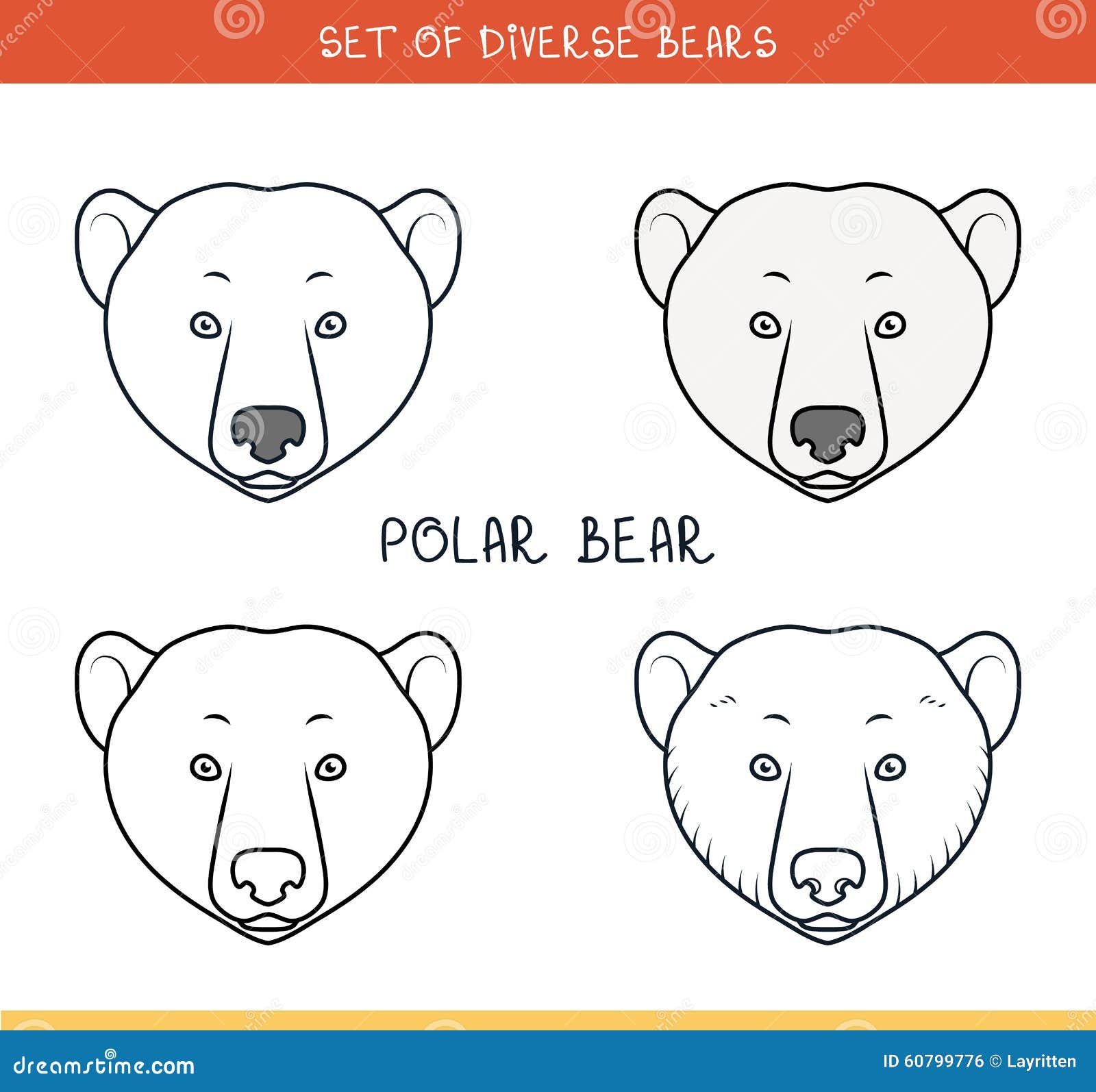holiday coloring pages bear face coloring page polar bear set face