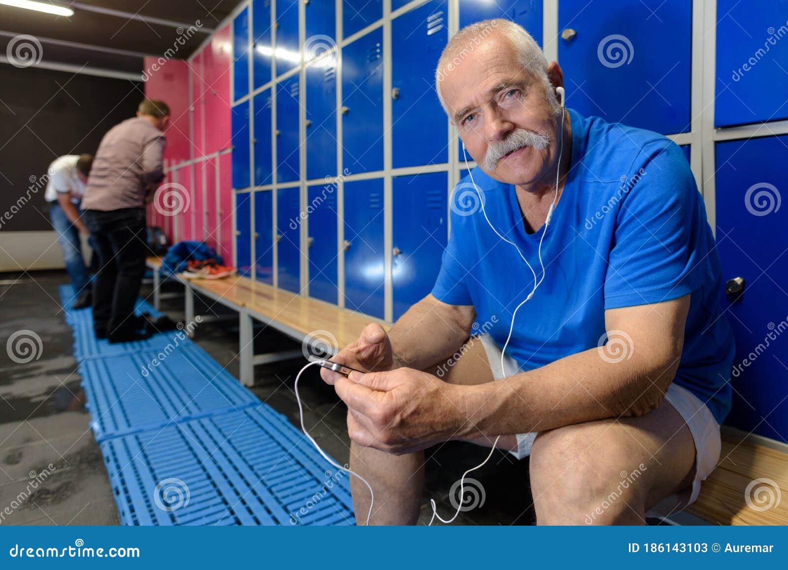 Portrait Senior Man In Locker Room Stock Image Image Of Portrait