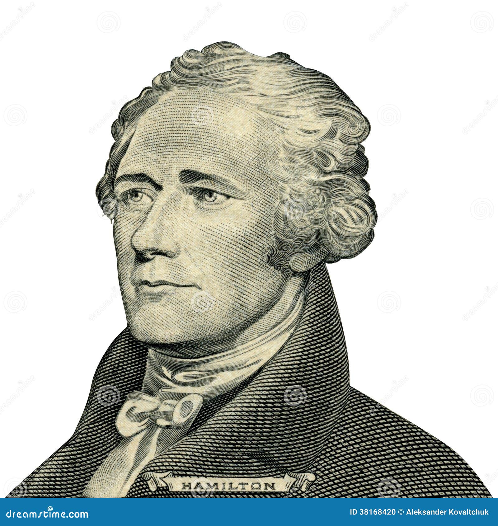 Porträt Präsidenten Alexander Hamilton (Beschneidungspfad)
