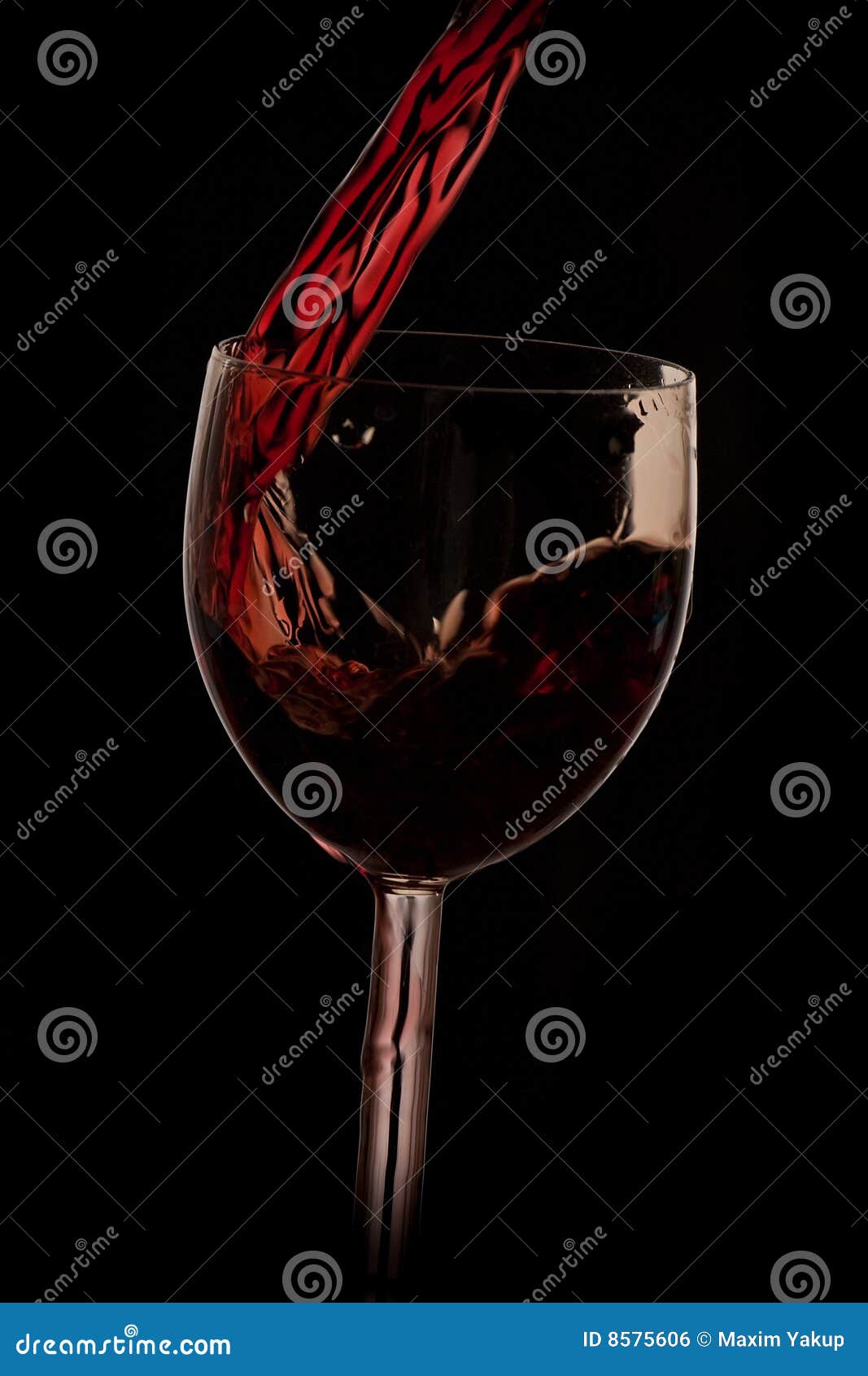 Pour The Wine Into The Glass On A Black Background Royalty Free Stock ...