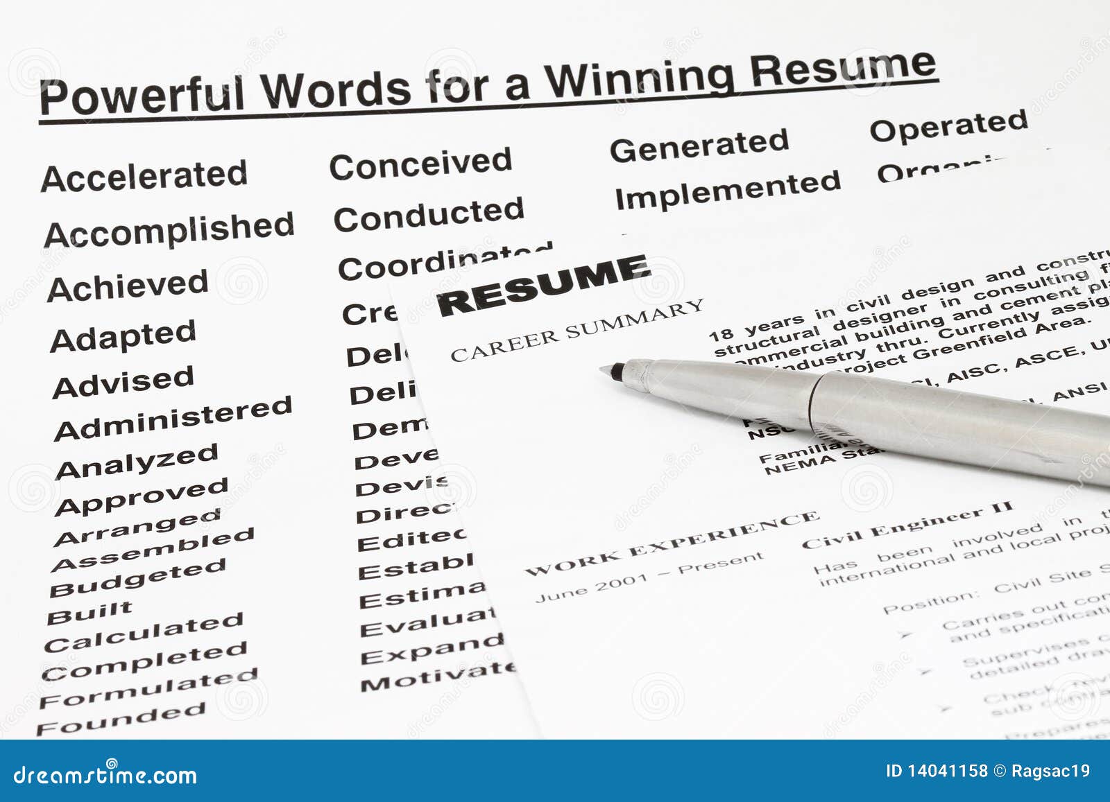 Resume power phrases list