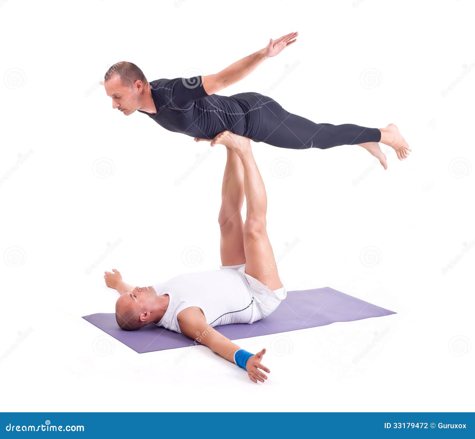 studio on yoga name: white name in Pose exercises Bird pose Yoga background.  Pose and picture