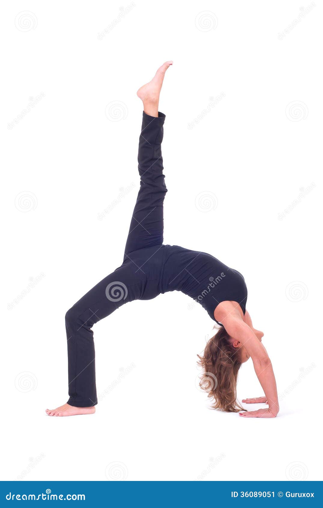 studio on white yoga by in Pose pose pose  Bridge background. exercises name Yoga name: