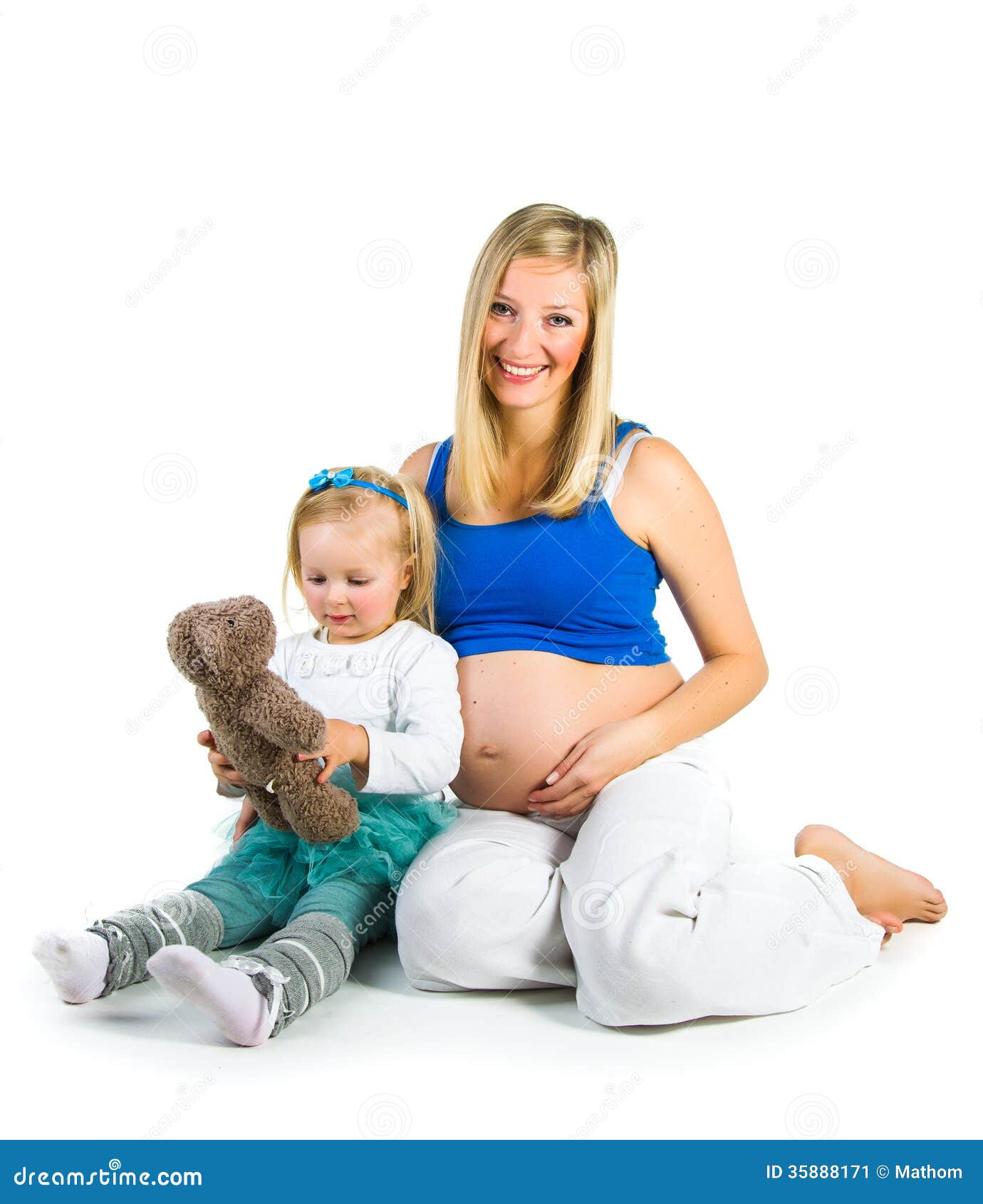 Pregnant Woman With 2 Yo Daughter Stock Image Image 35888171