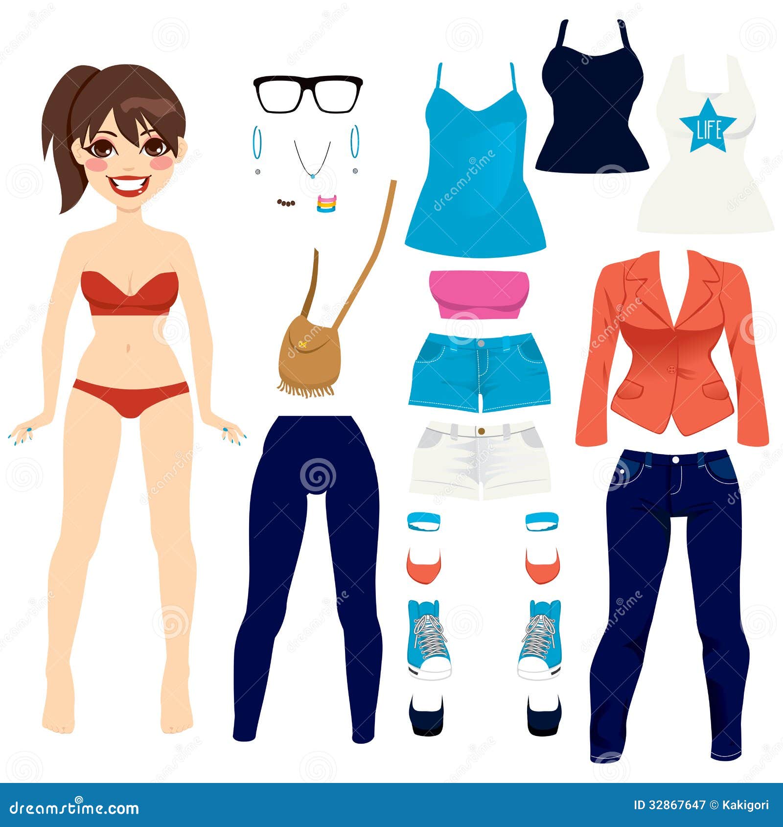 Clipart of a Happy Diverse Women Clothes Shopping or Swapping
