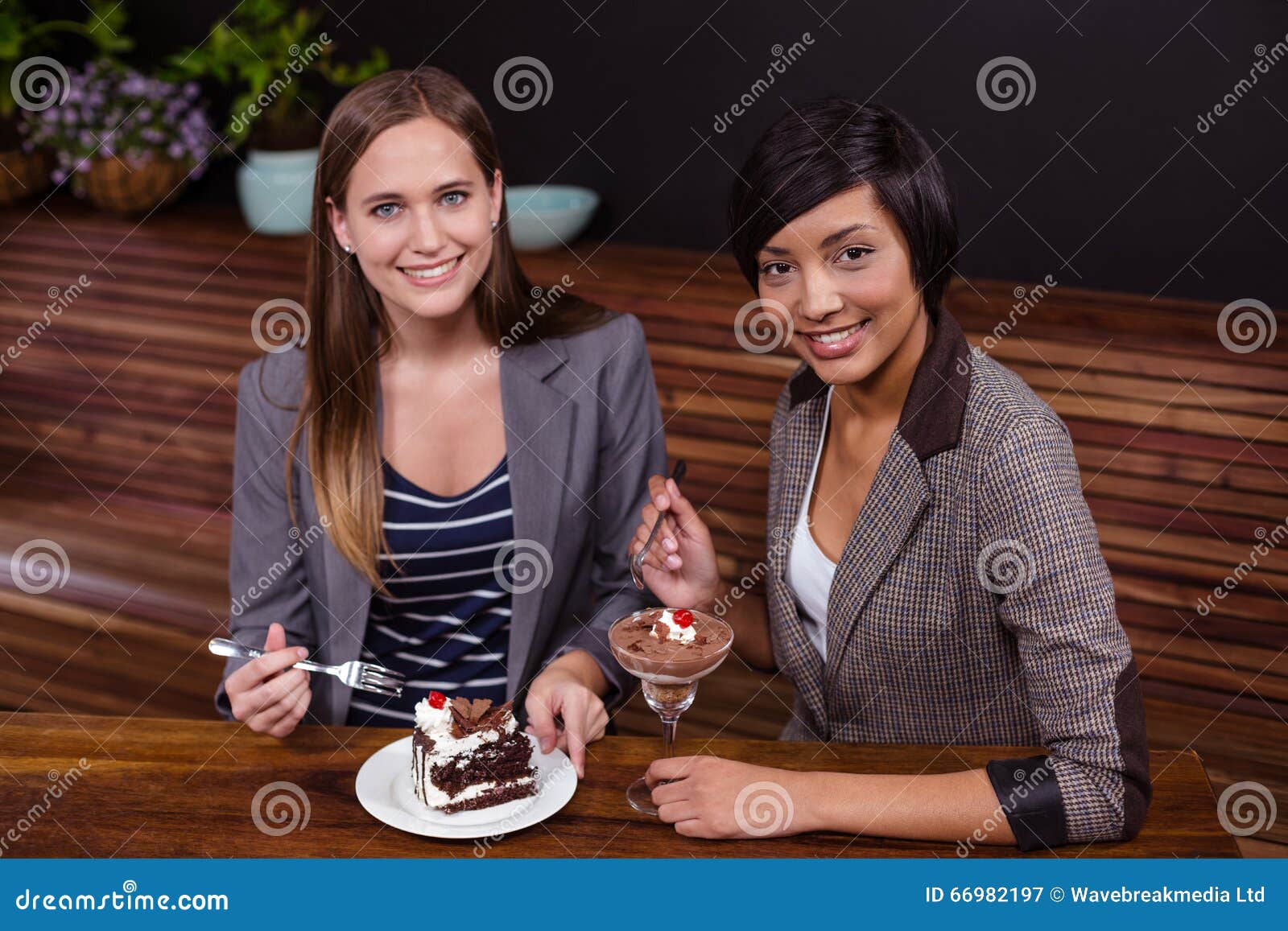 Pretty Women Eating Desserts Stock Image Image Of Desserts Female