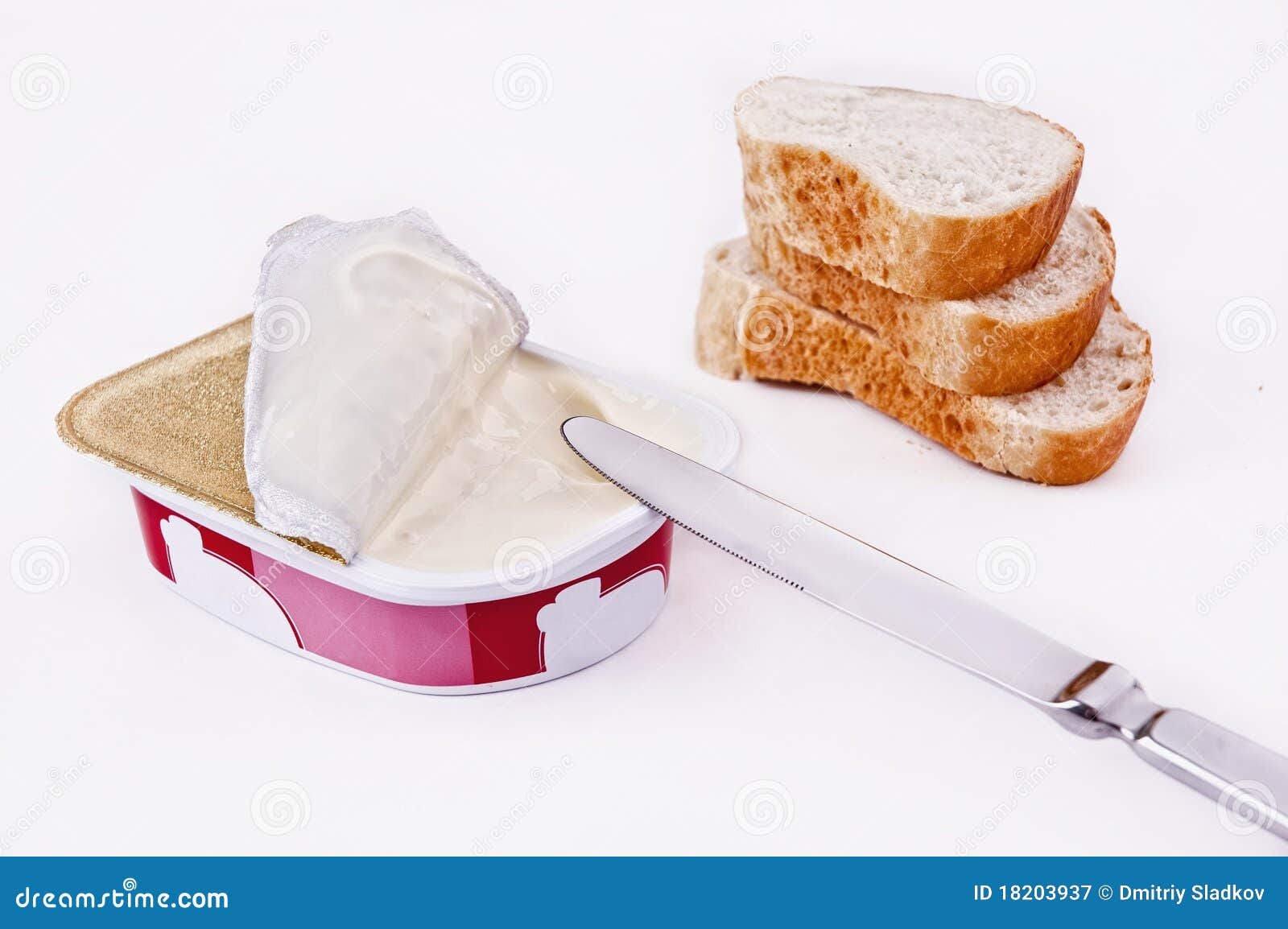 Processed Cheese In The Plastic Dish Royalty Free Stock Photography