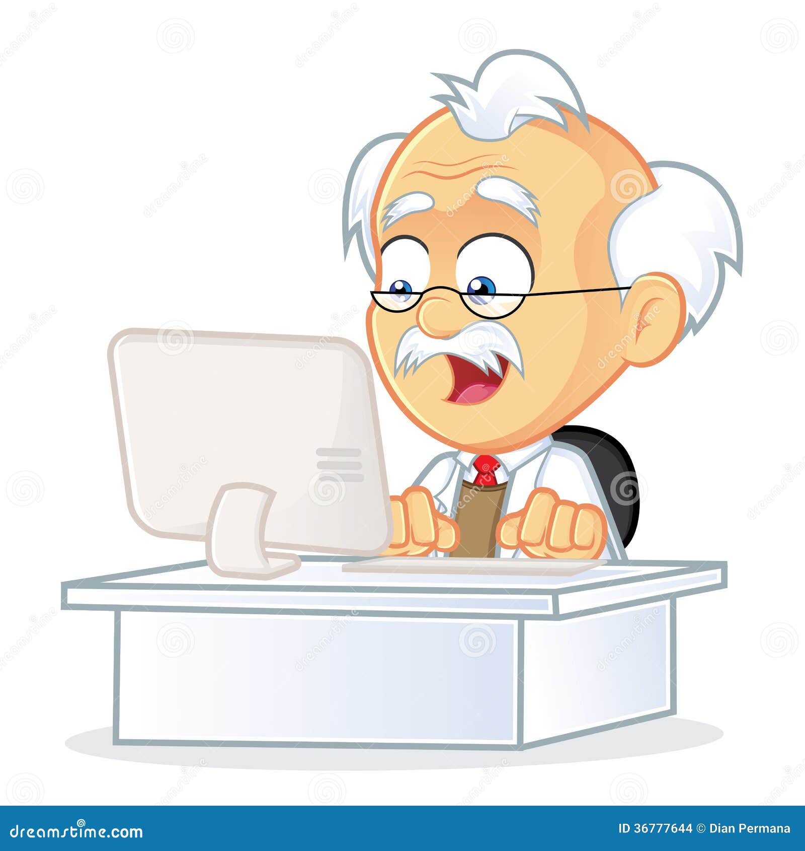 Professor Sitting In Front Of A Computer Stock Images - Image: 36777644