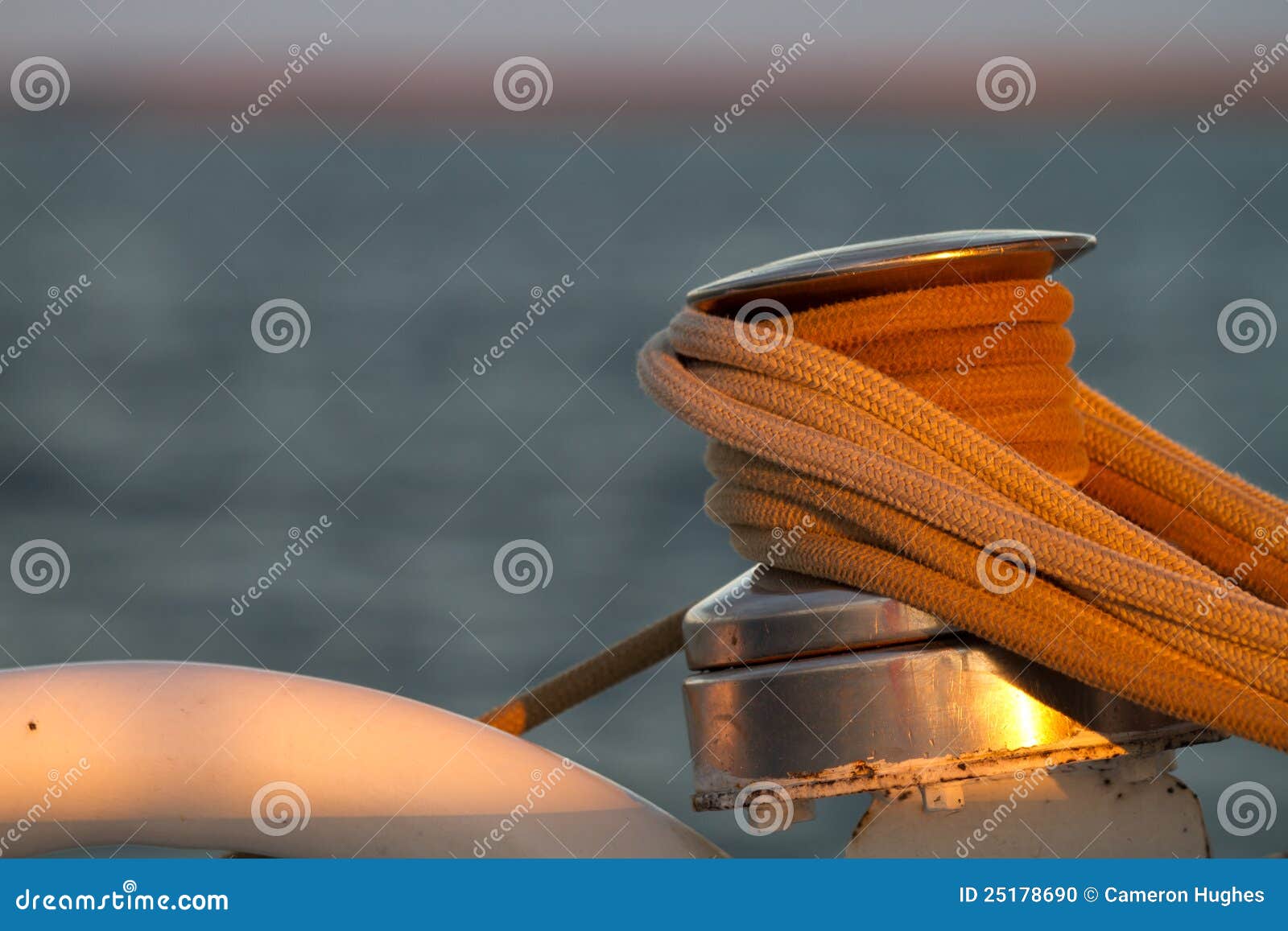 Detail of a pulley on a charter boat in the Galapagos Islands.