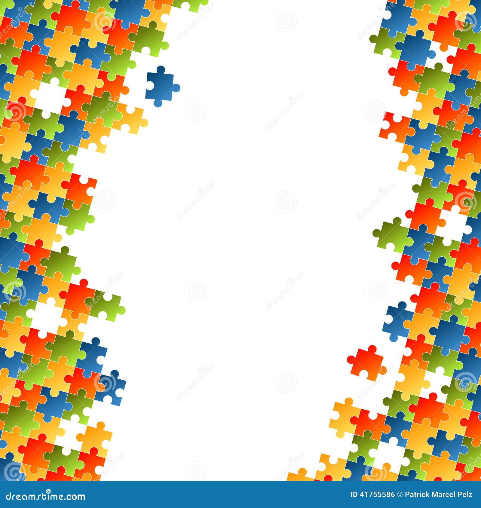 Puzzle Pieces Colorful Background Stock Vector Image 41755586