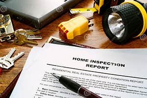 Real Estate Inspector Home Inspection Report File Royalty Free Stock 