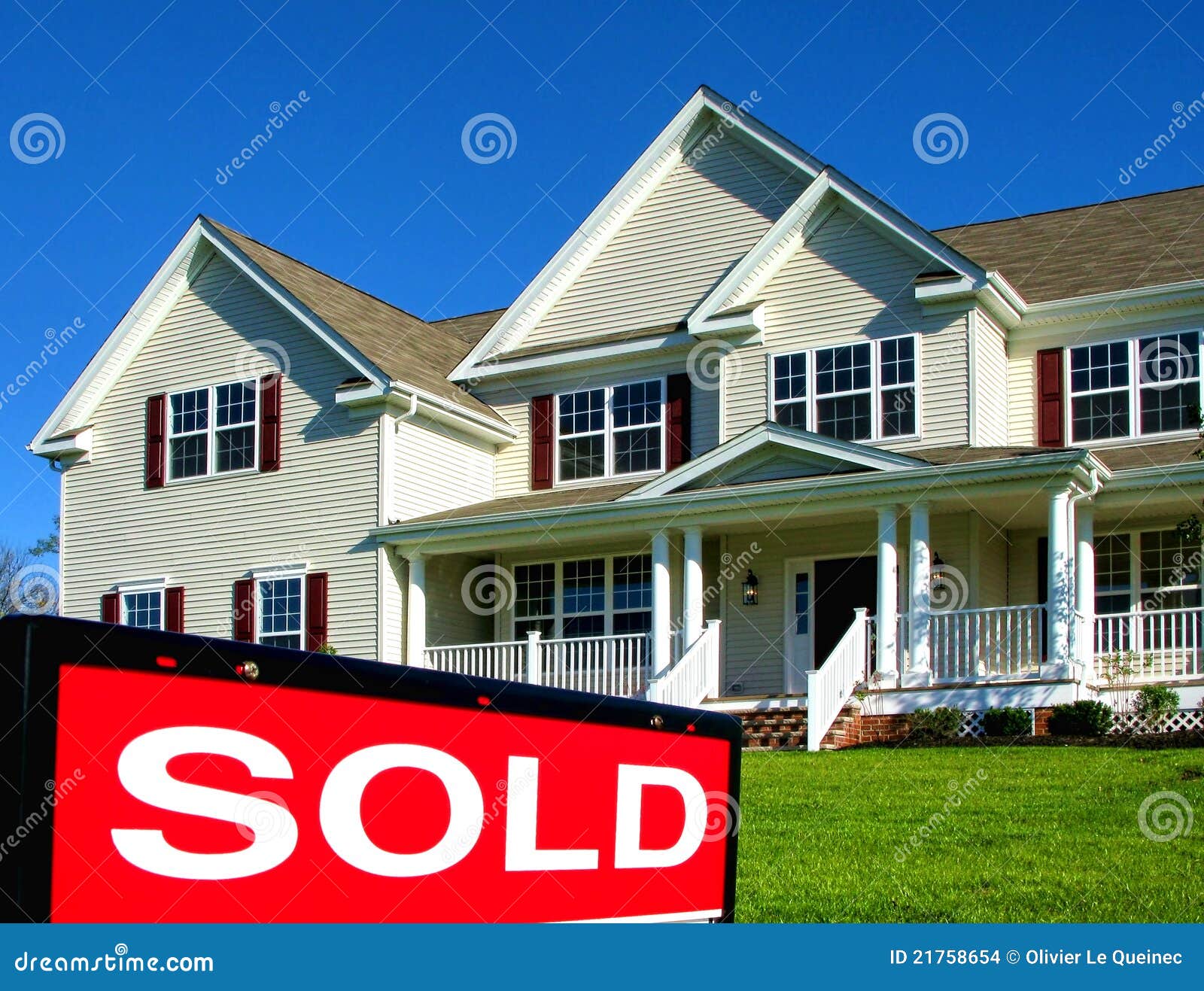Real Estate Realtor Sold Sign And House For Sale Stock Images  Image 