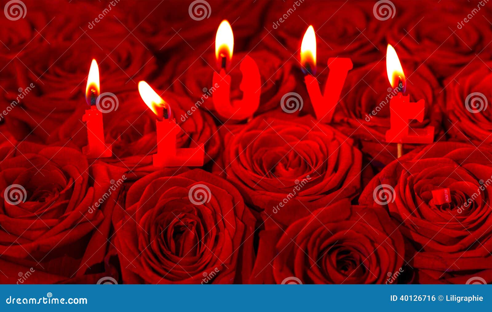 Red Roses With Candles Red Roses With Candles