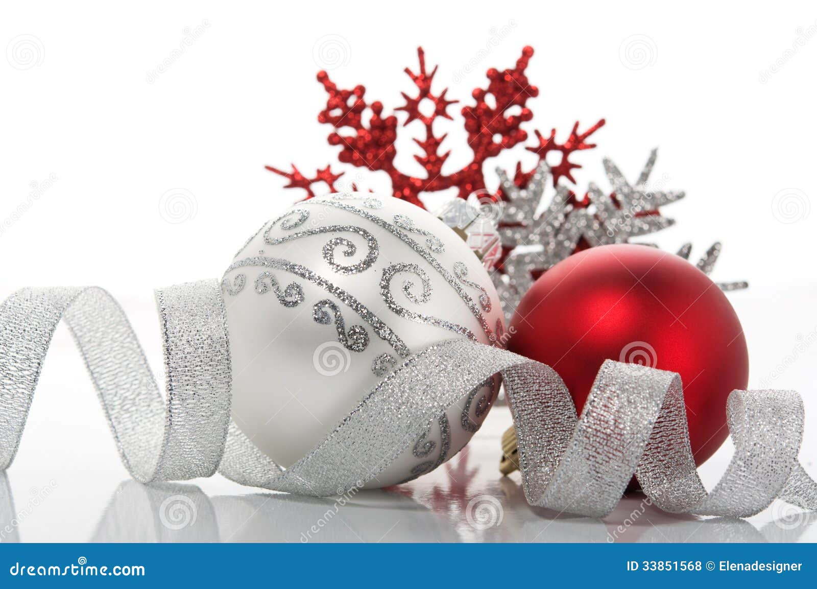 Red And Silver Xmas Decoration Royalty Free Stock Photos - Image ...