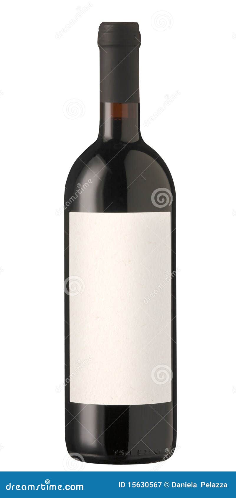 Red wine bottle isolated with blank label. Clipping path included ...