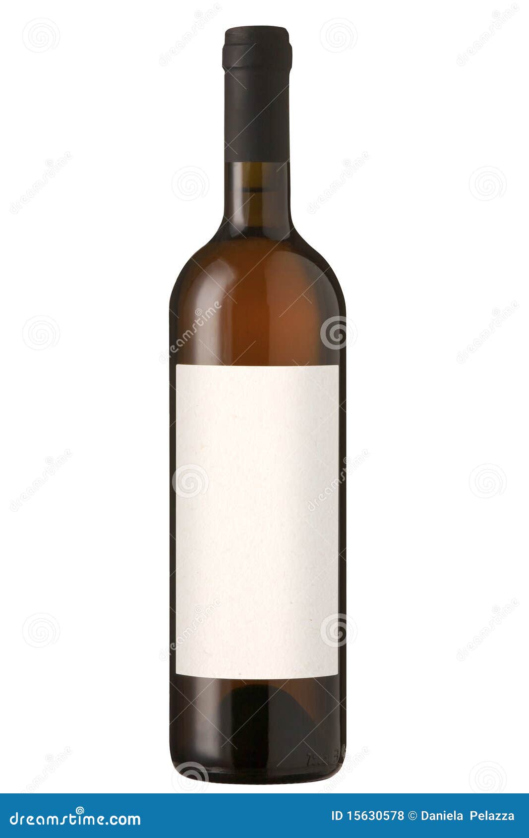 Red wine bottle isolated with blank label. Clipping path included ...
