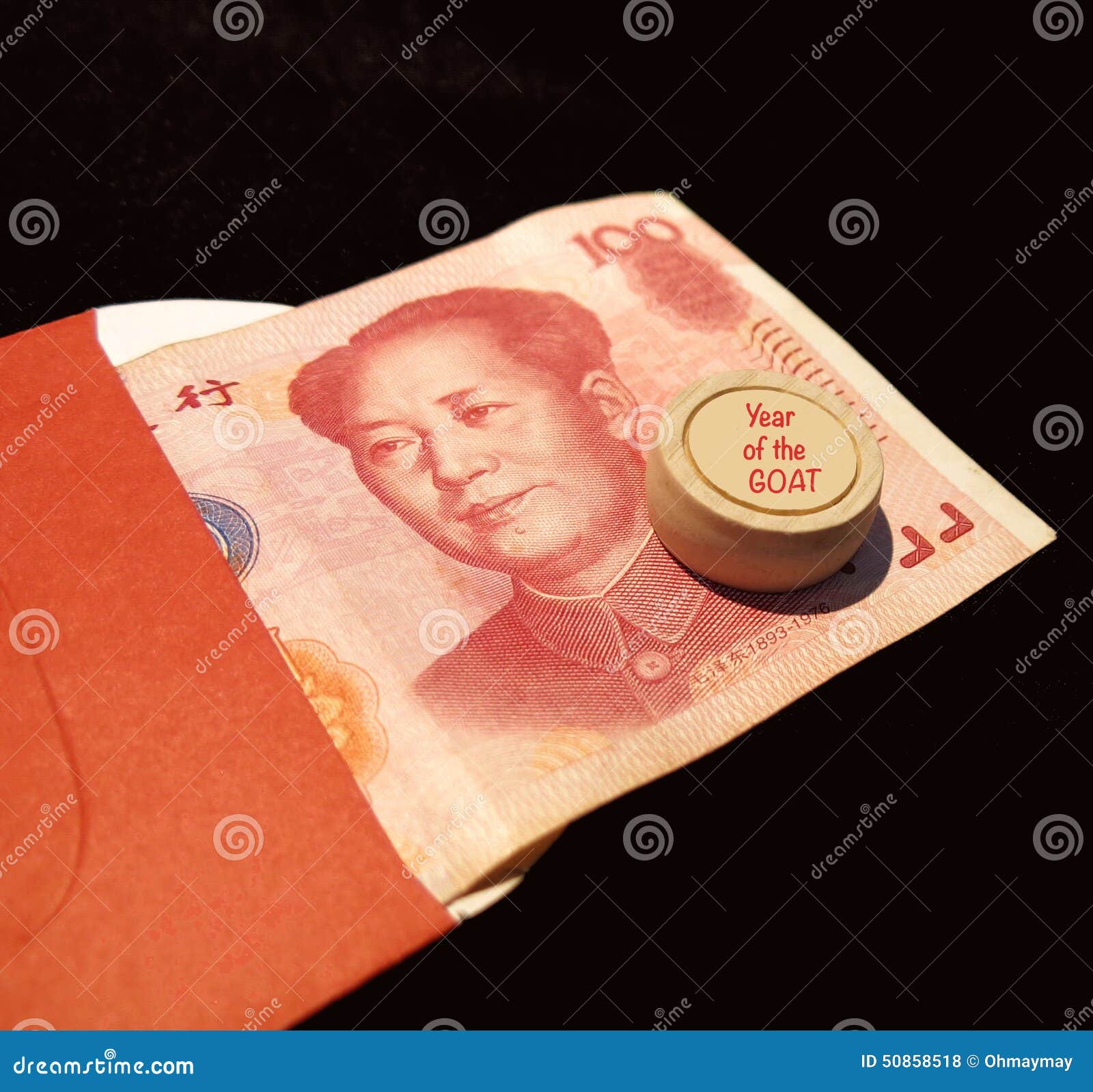 new year pocket meaning renminbi pocket for year of the goat stock photo new year pocket meaning renminbi pocket for year of the goat stock photo