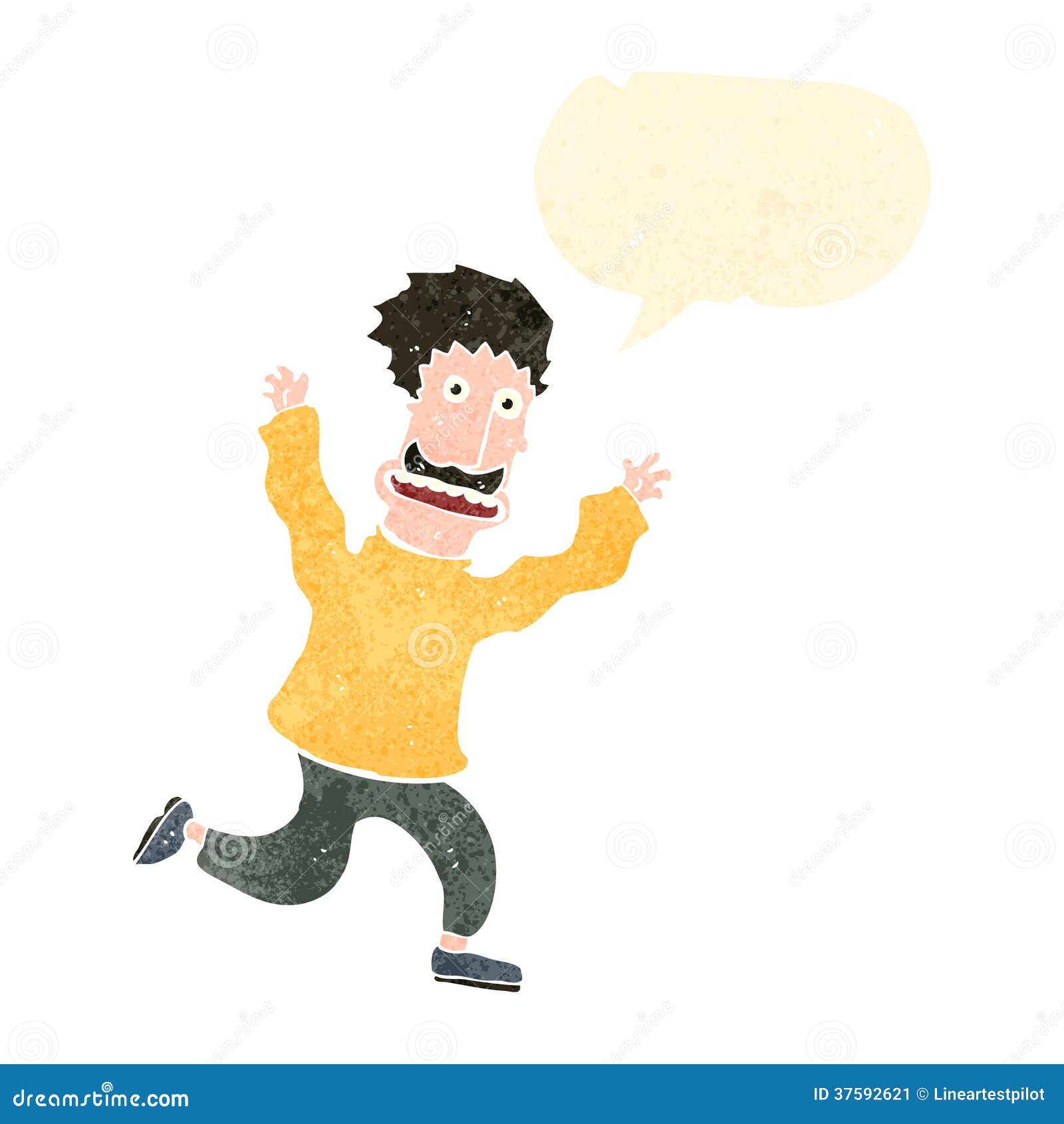 Retro Cartoon Mustache Man Running Away Stock Image - Image: 37592621