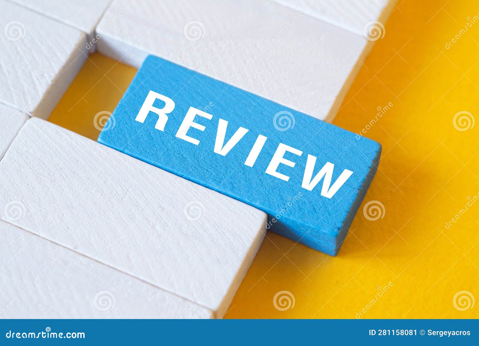 Review Word Concept On Building Blocks Text Stock Image Image Of