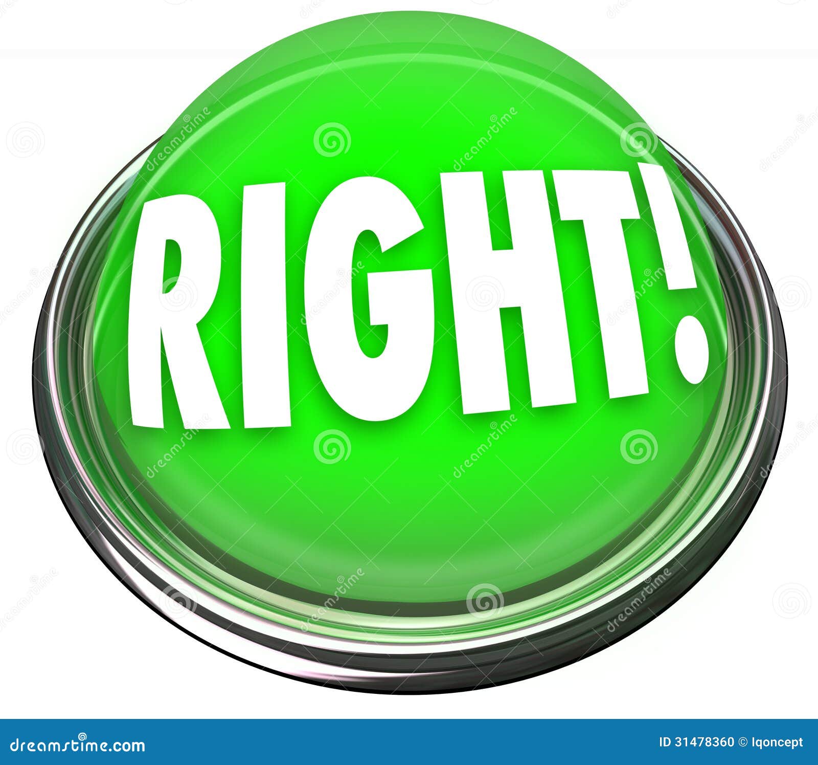 Right Green Button Light Flashing Correct Answer Stock Photo  Image 