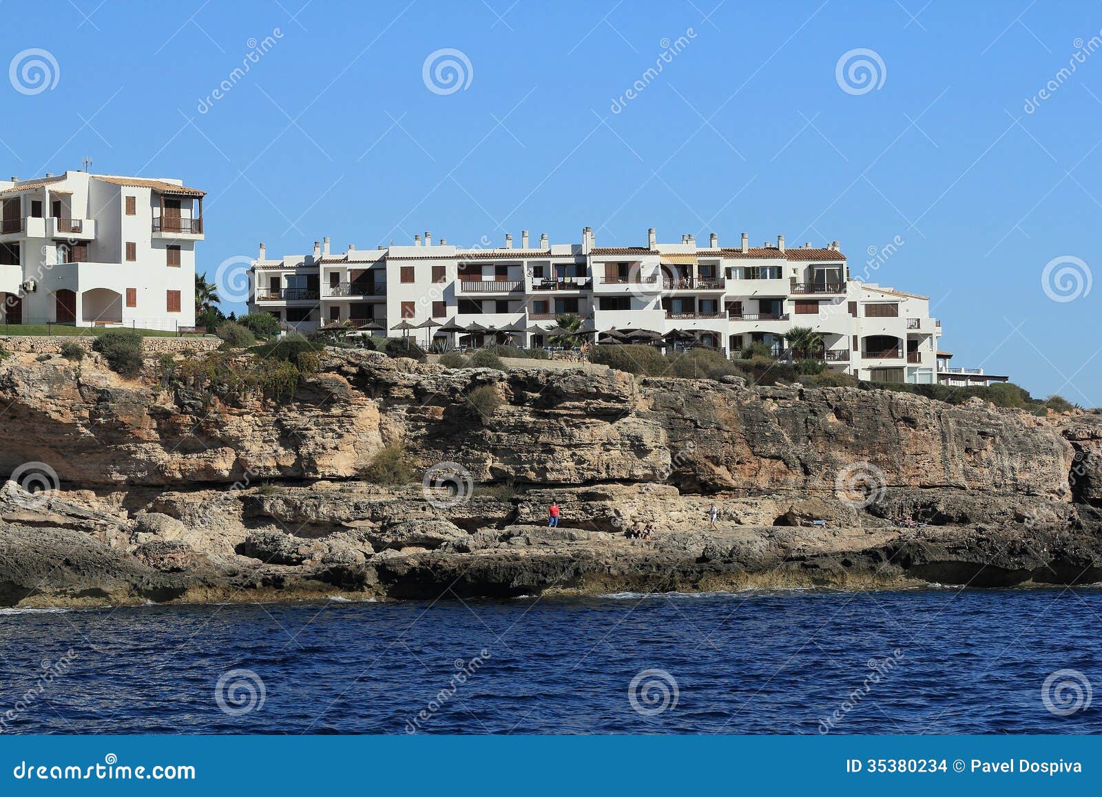 Rock, Residences, Cruise Ship from Es Forti, Cala d´Or, Cala Gran 