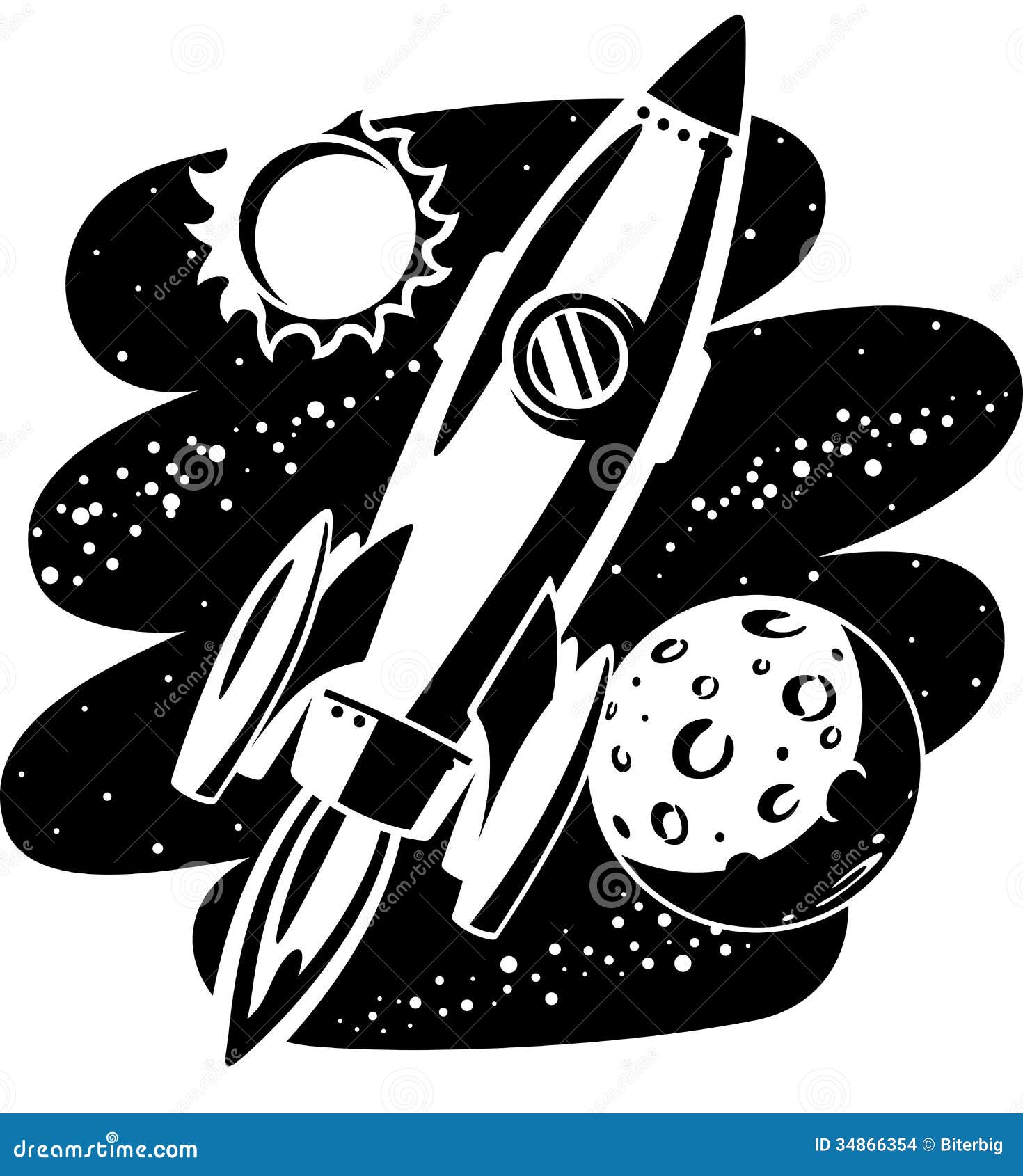 clip art outer space black and white - photo #16