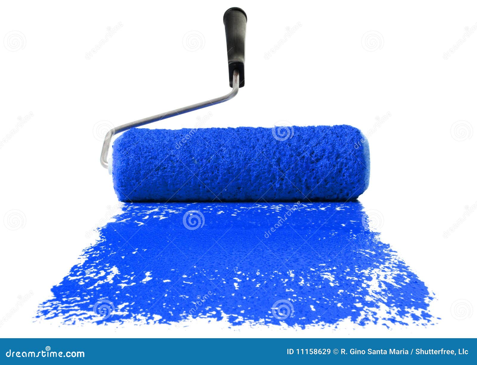 Roller With Blue Paint Royalty Free Stock Images Image 11158629