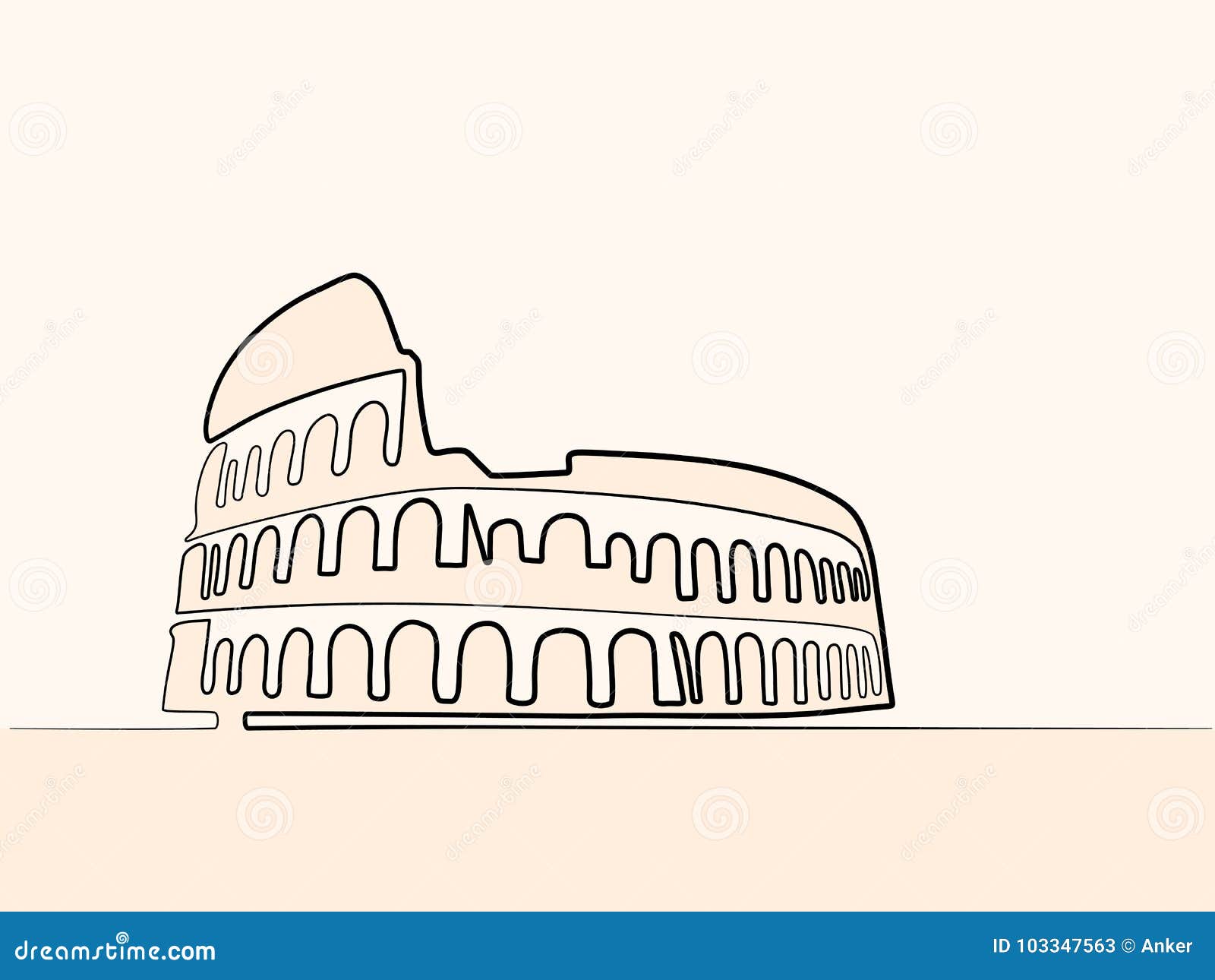 Rome Coliseum Hand Drawn Outline Doodle Icon Cartoon Vector