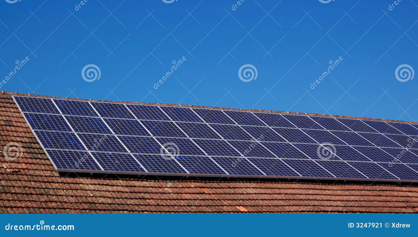 Roof With Solar Panels Stock Image - Image: 3247921