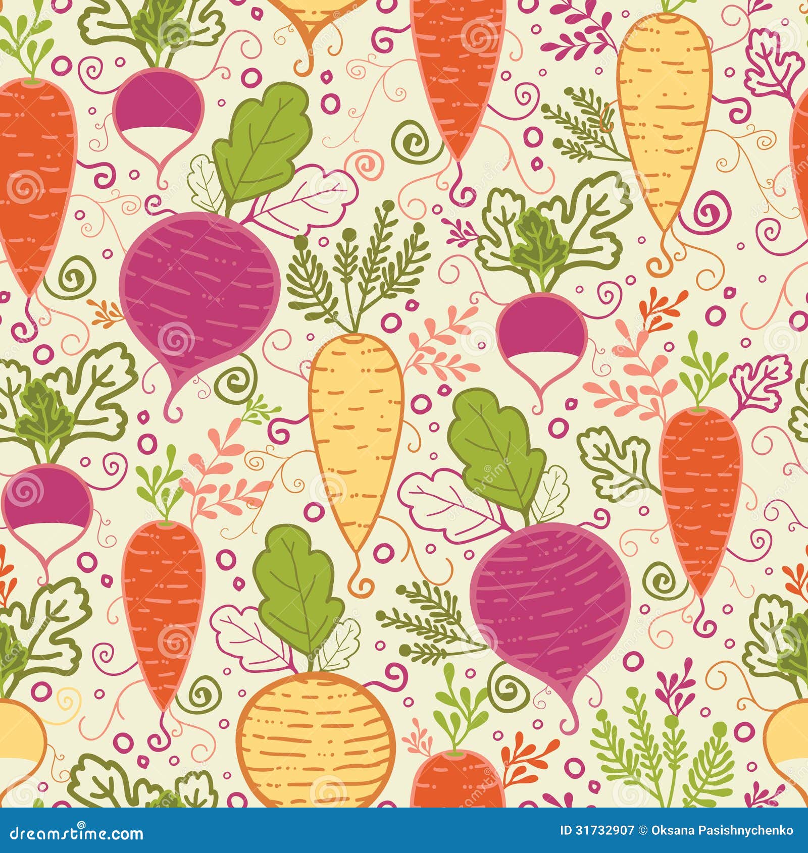 Root Vegetables Seamless Pattern Background Royalty Free Stock