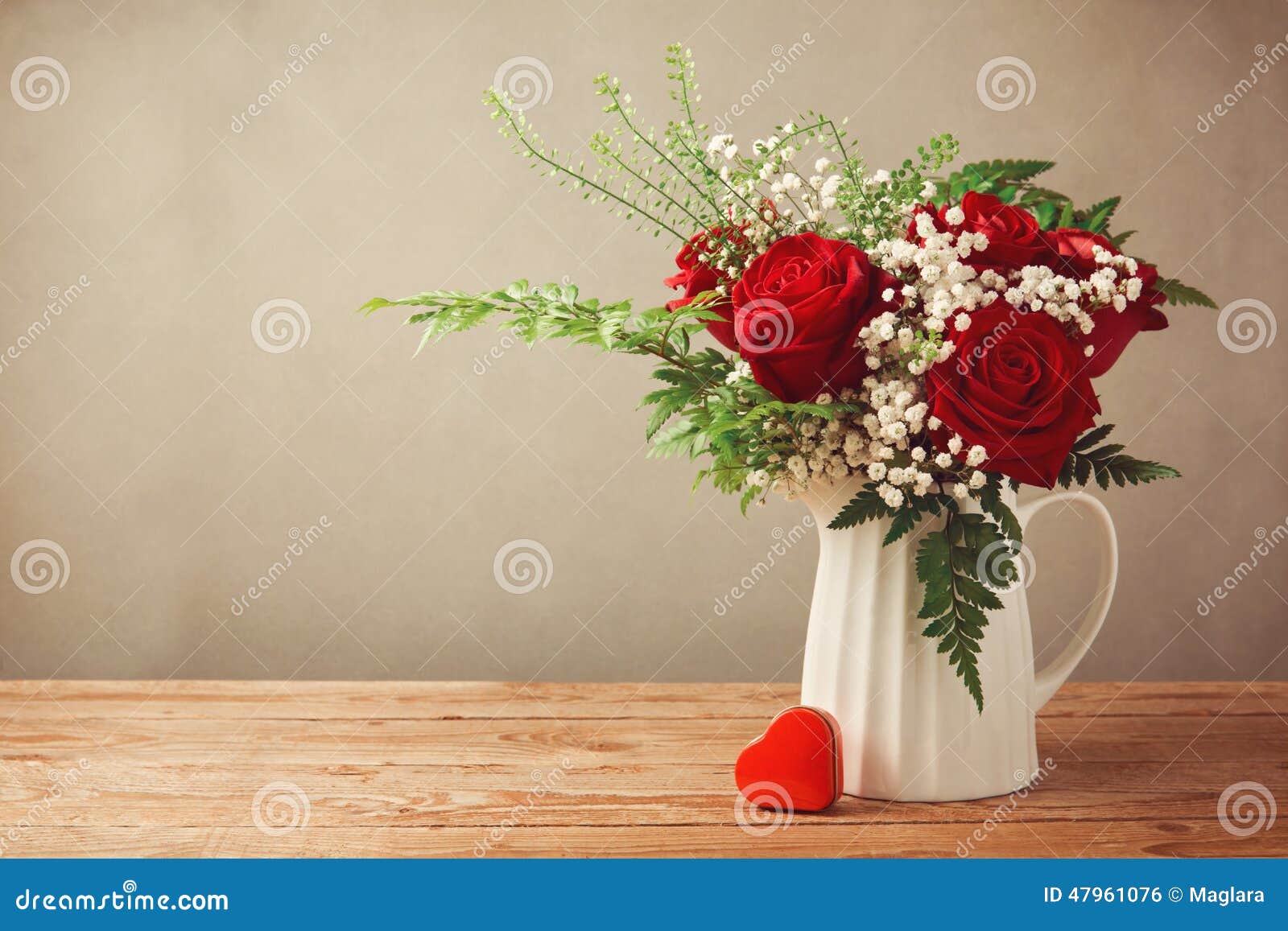 Heart Flower Bouquets On a Table