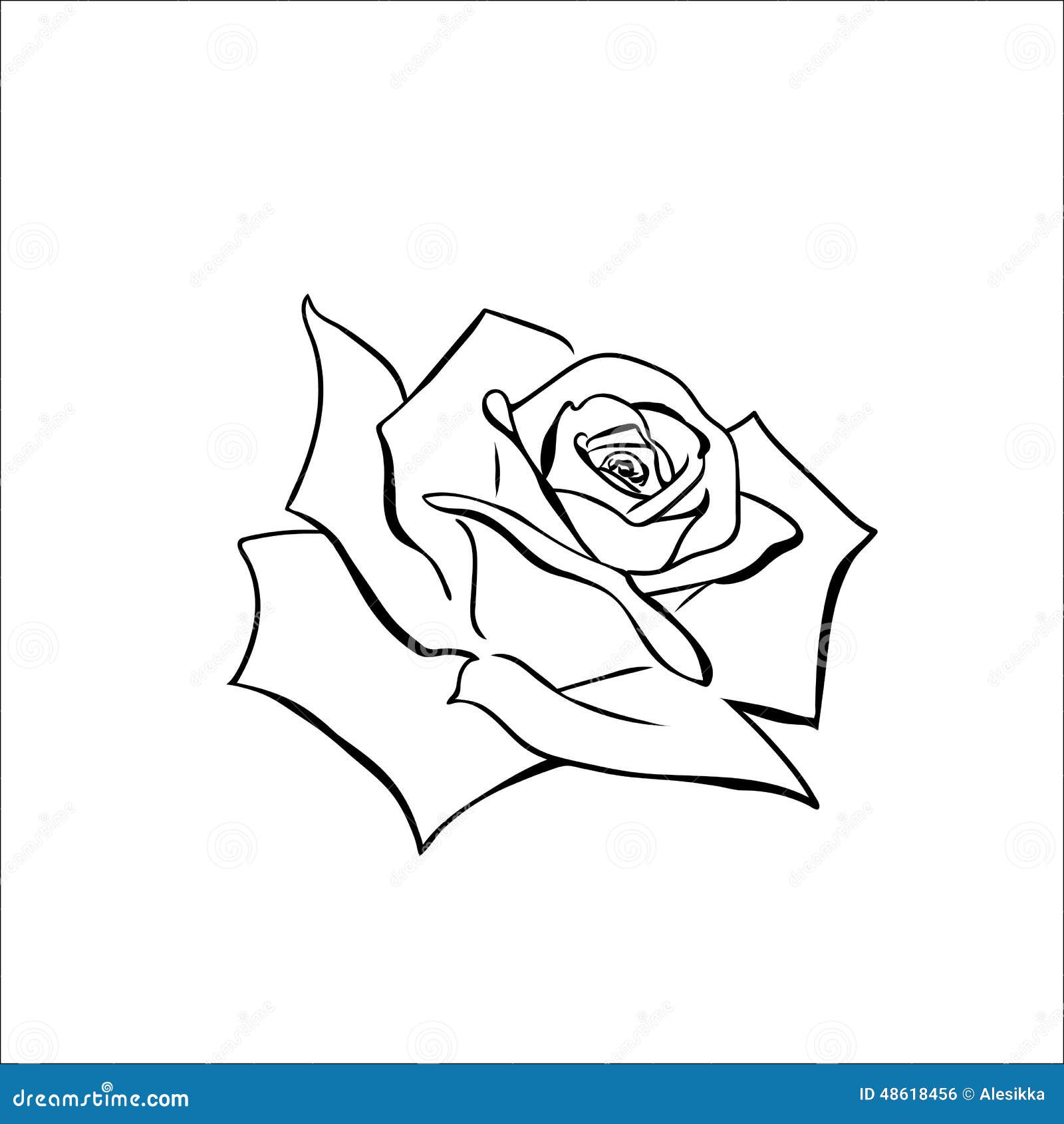 Rose Black And White Outline Rose Black And White Outline